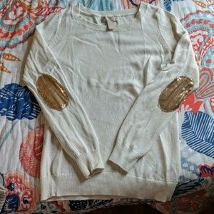 Sequin elbow sweater